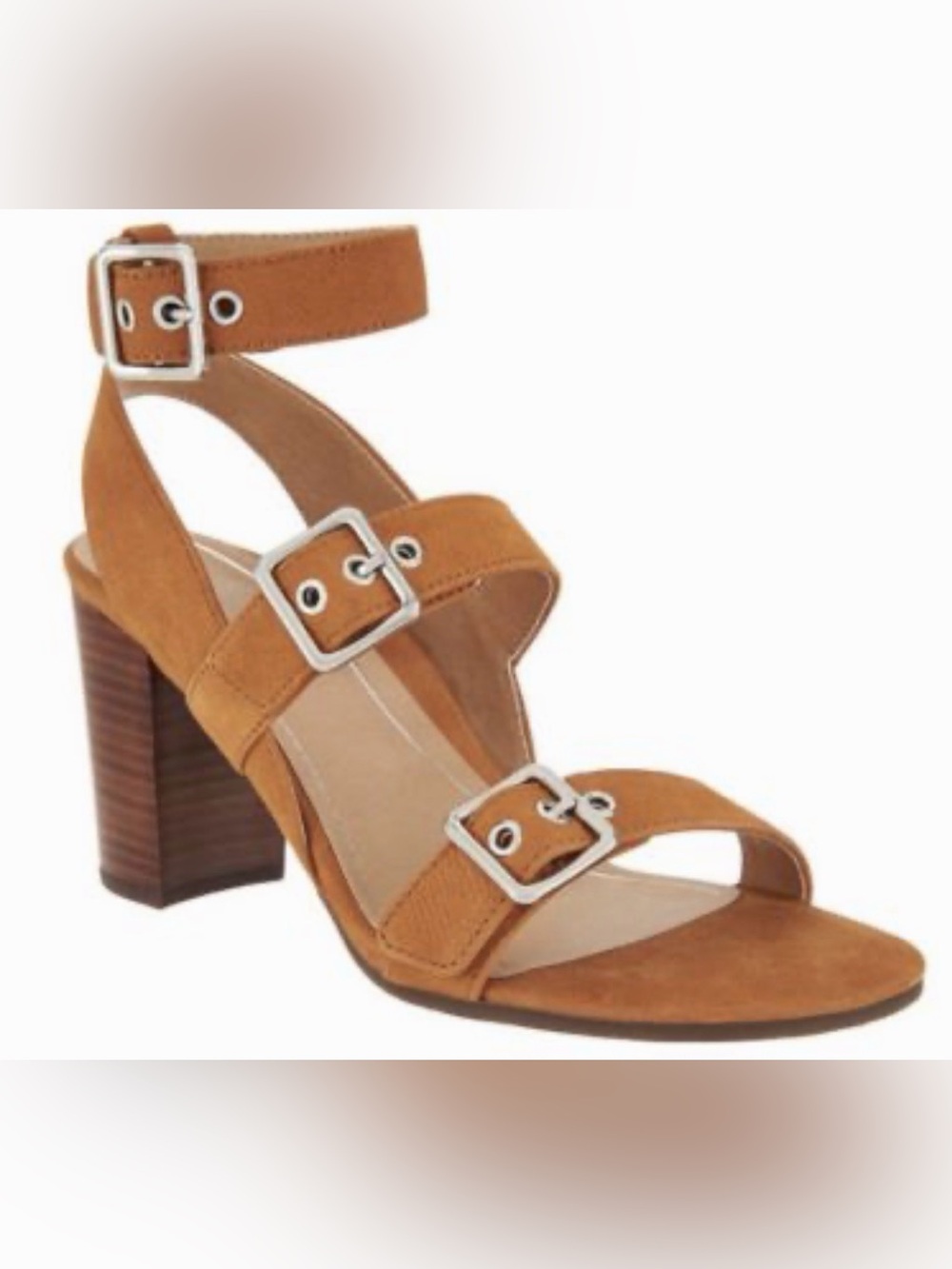 Vionic Cognac Buckle Strap Sandals 382 Carmel Size 10
